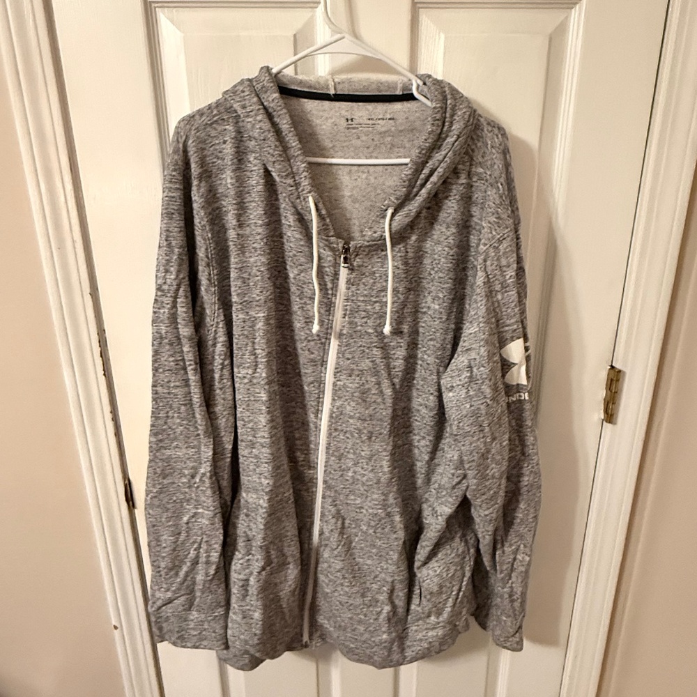 Men's Under Armour Rival Terry Full-Zip Hoodie - 4XL - Grey Heather